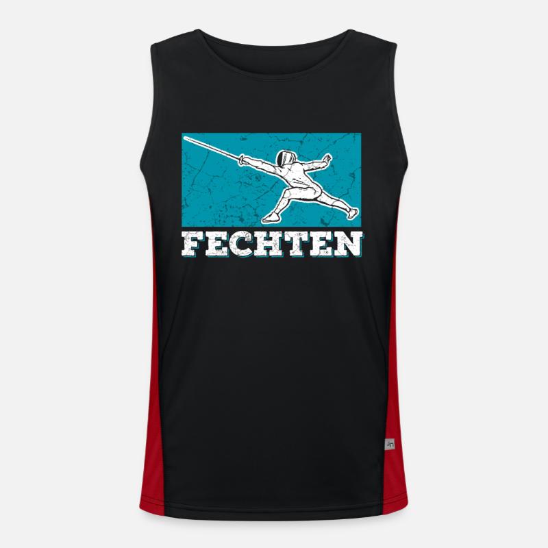 Fechten Degen Fechter Kampfsport Funktionelles Kontrast-Tank Top für Männer 