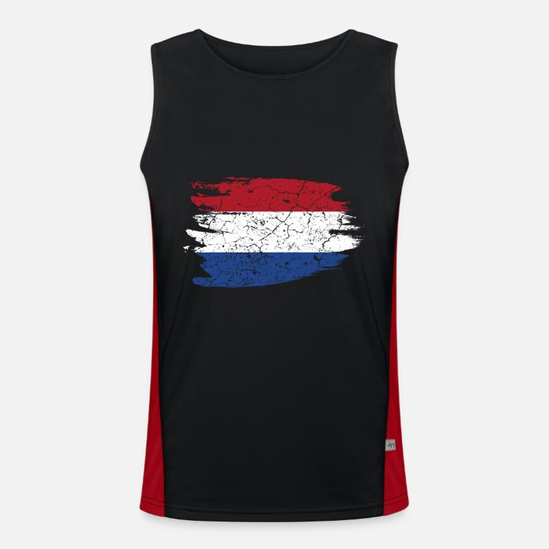 Pays-Bas Pays-Bas Drapeau Pays Accueil Débardeur respirant contrasté Homme 
