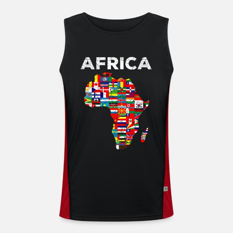 Fierté de drapeau africain de pays africain Débardeur respirant contrasté Homme 