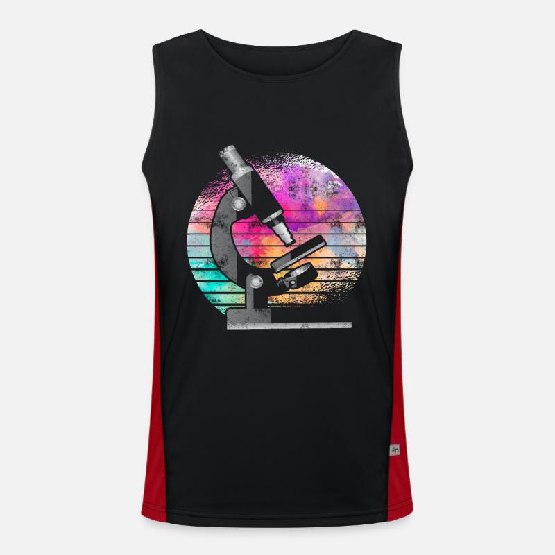 Microscope biology science medicine research Men's Functional Contrast Tank Top 