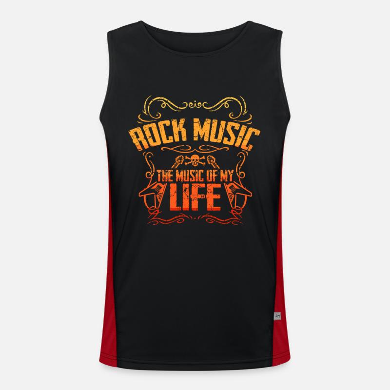Rock and Roll Retro Rock n Roll Musik Geschenk Funktionelles Kontrast-Tank Top für Männer 