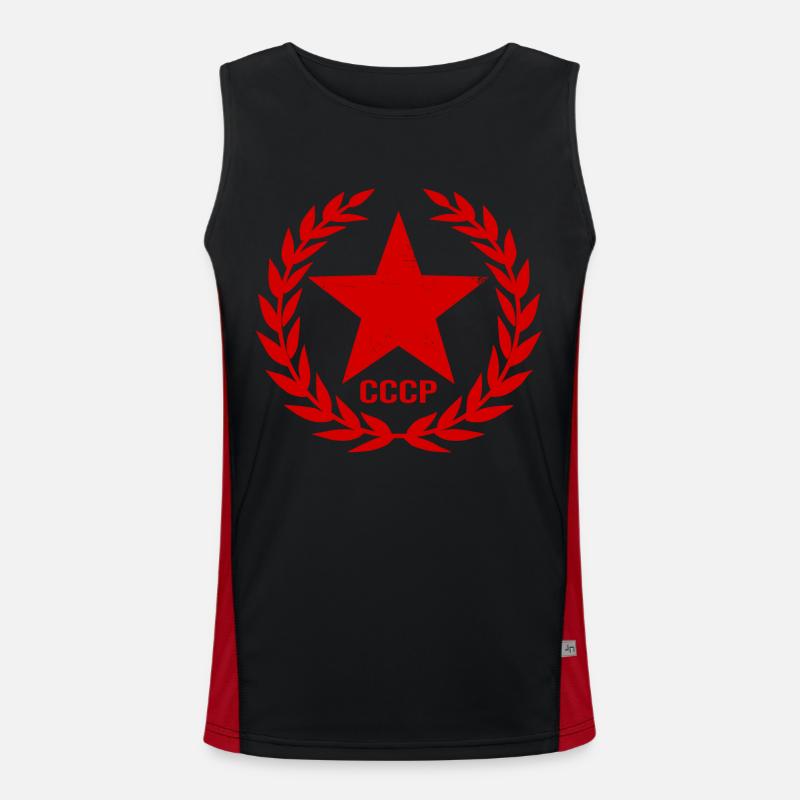 Soviet Union SSSR Soviet Union - Men's Functional Contrast Tank Top  - black/red