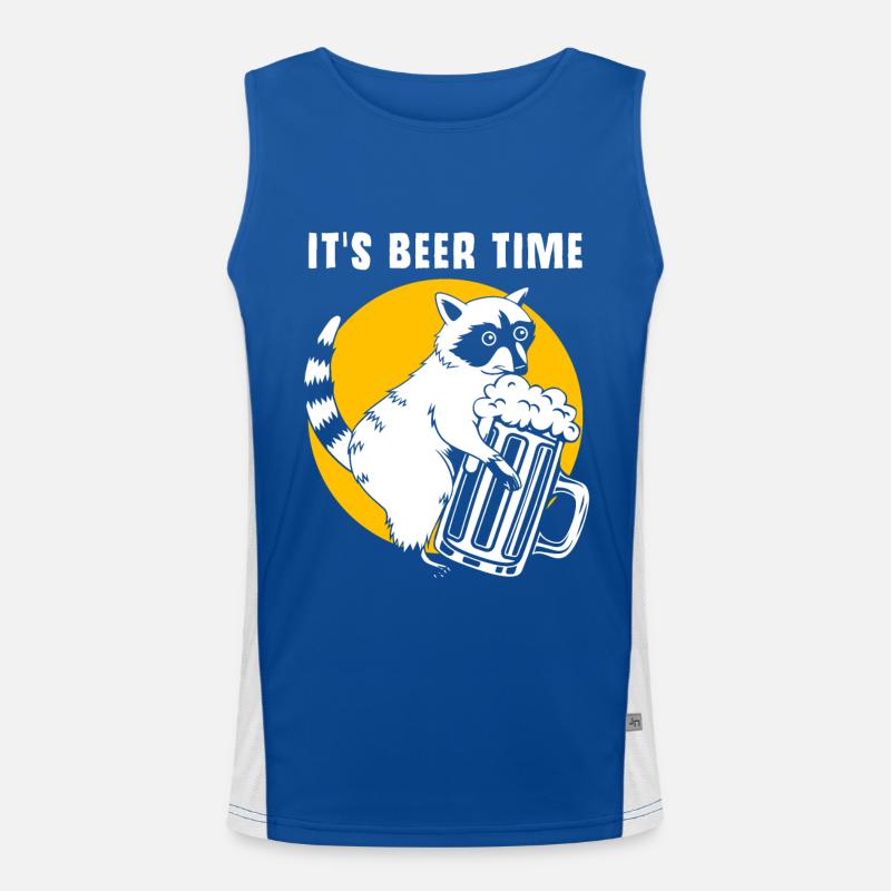 Waschbär Bier Alkohol Funktionelles Kontrast-Tank Top für Männer 