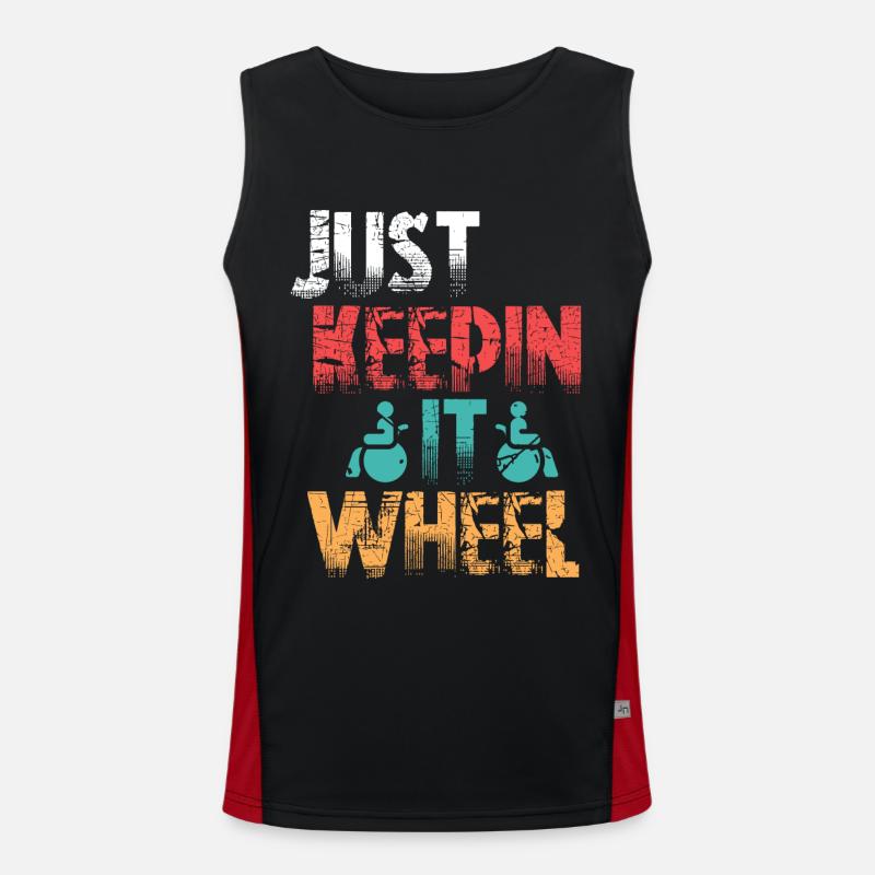 Rollstuhlfahrer Rollstuhl Funktionelles Kontrast-Tank Top für Männer 