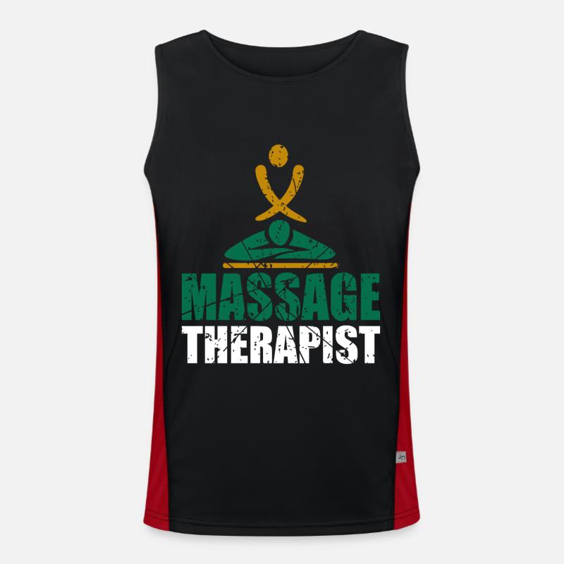 Massage therapist doing massage therapy work Men's Functional Contrast Tank Top 