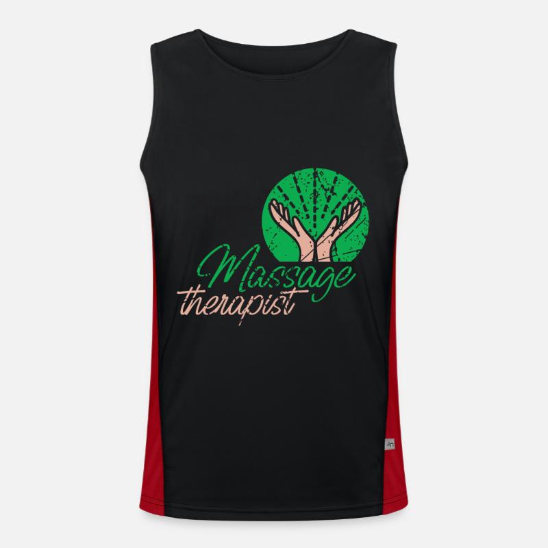 Massage therapist doing massage therapy work Men's Functional Contrast Tank Top 