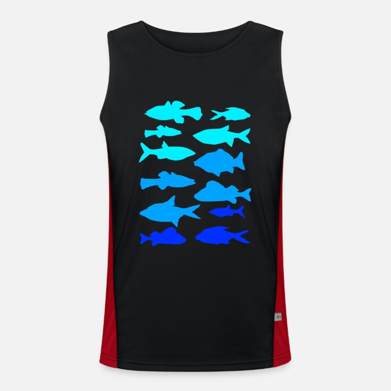 Anglerfisch Karpfen Hecht Funktionelles Kontrast-Tank Top für Männer 