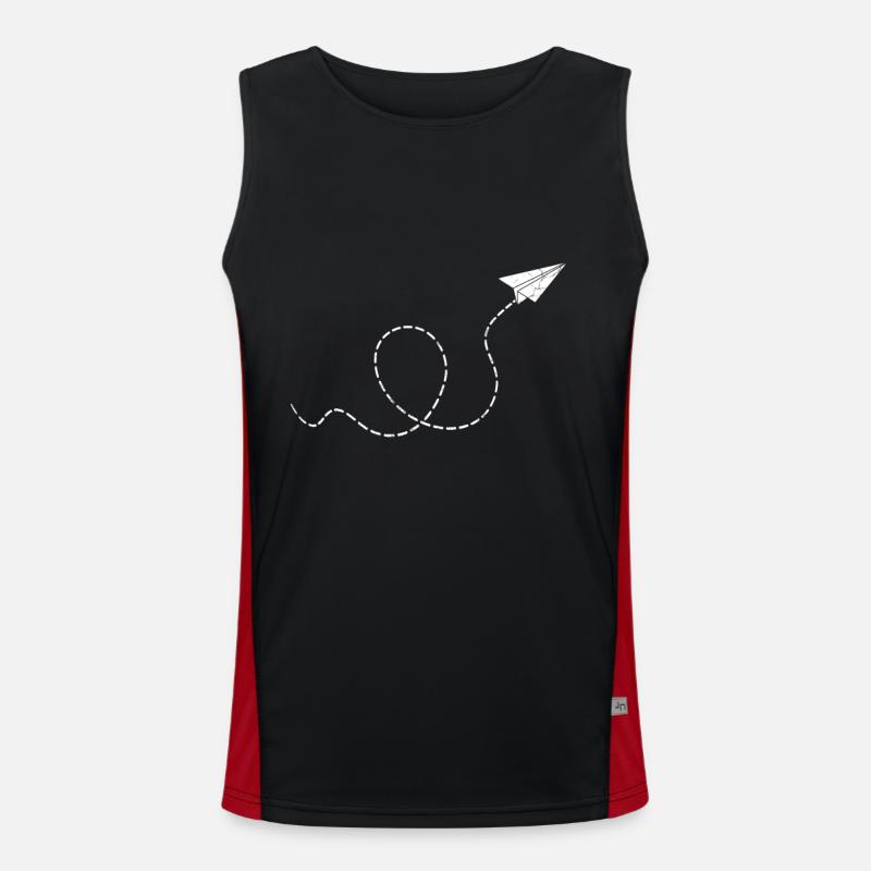 Paper Plane Airplane Paper Flying Men's Functional Contrast Tank Top 
