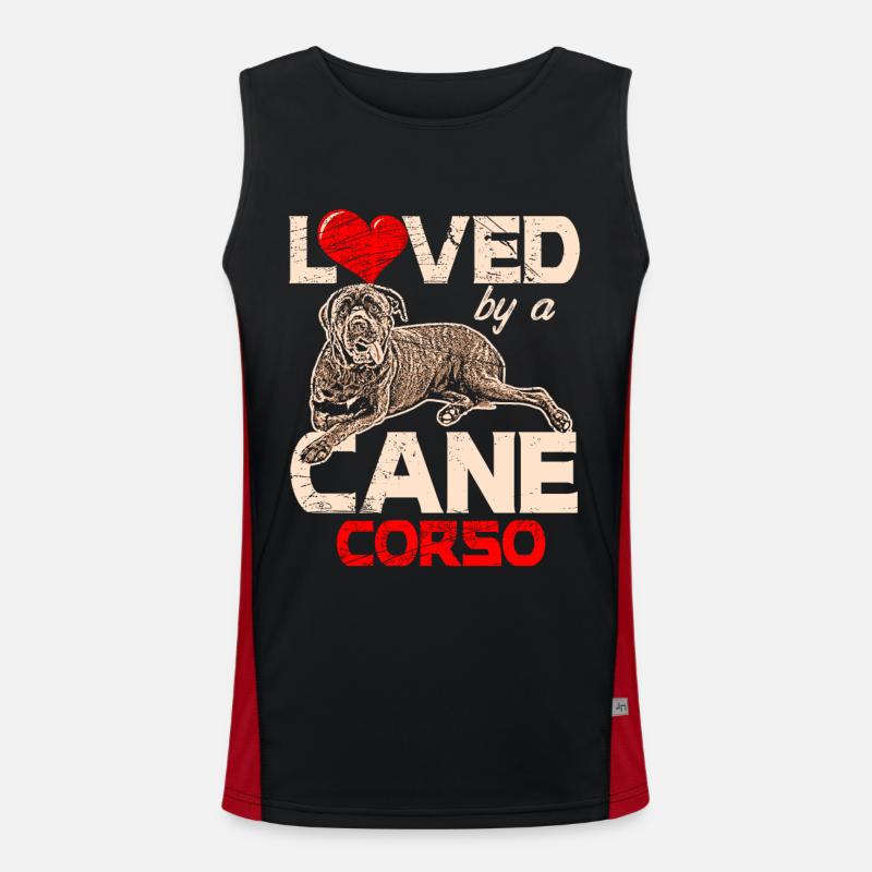 Cane Corso Hund Hundliebe Funktionelles Kontrast-Tank Top für Männer 