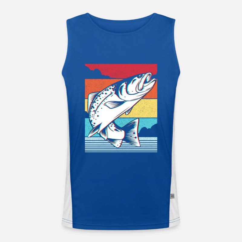 Fische Hecht Karpfen Funktionelles Kontrast-Tank Top für Männer 