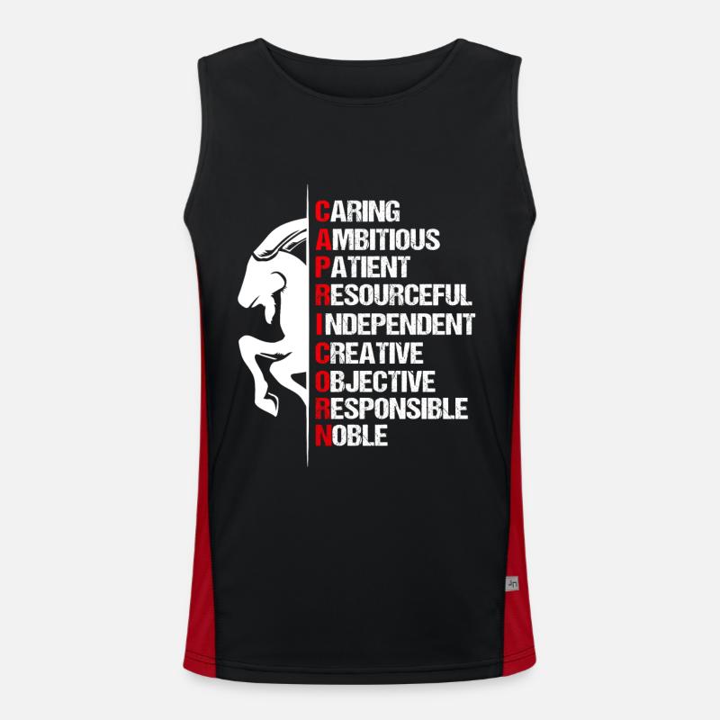 Sternzeichen Steinbock Symbol Funktionelles Kontrast-Tank Top für Männer 