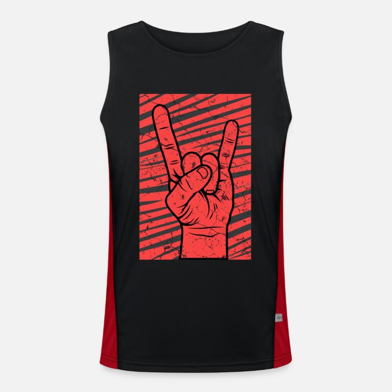 Devil's Horn Punks - Men's Functional Contrast Tank Top  - black/red
