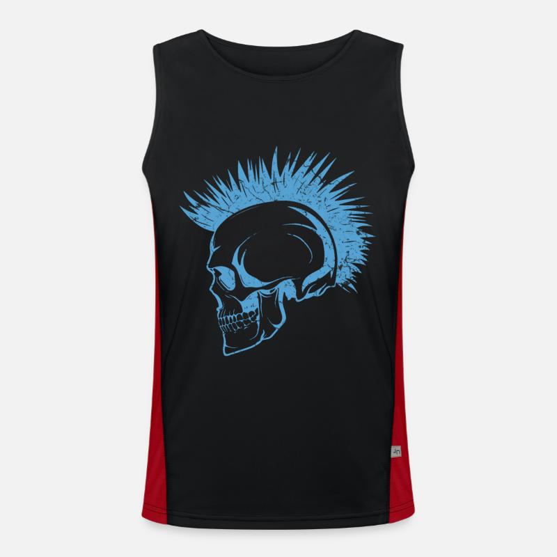 Skull Punks Punk - Men's Functional Contrast Tank Top  - black/red