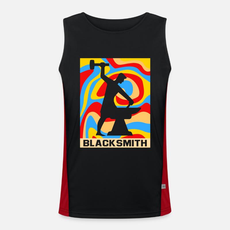 Anvil blacksmithing Men's Functional Contrast Tank Top 
