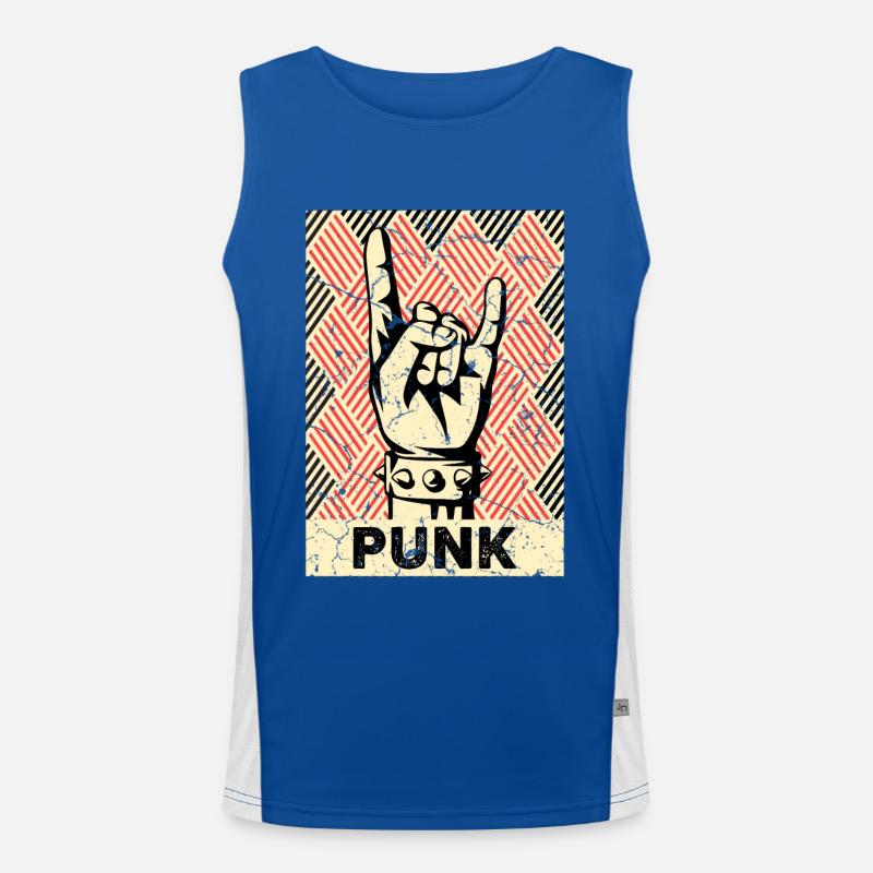 Punk Vintage Devil's Horn Punks Men's Functional Contrast Tank Top 