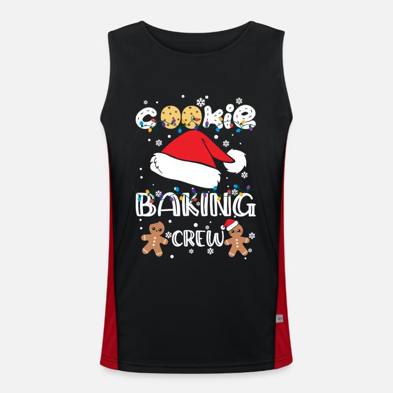Lumières de Noël Équipe de cuisson de biscuits de Noël Débardeur respirant contrasté Homme 