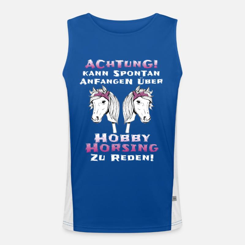 Hobby Horse Geschenkidee Funktionelles Kontrast-Tank Top für Männer 