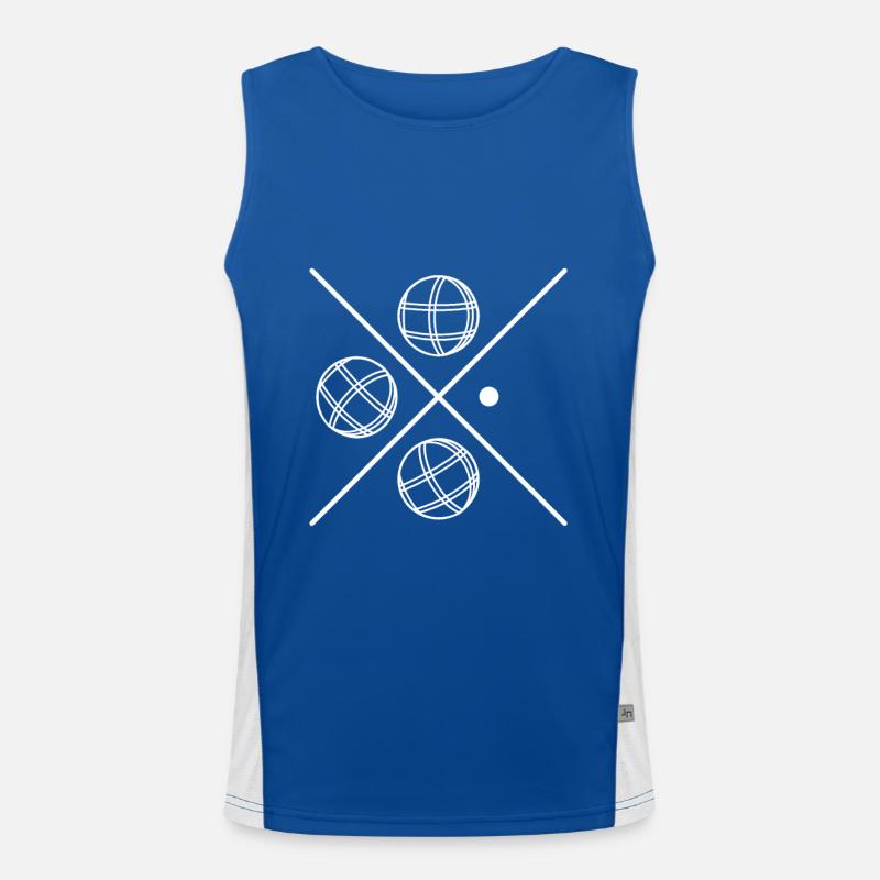 Boule Spiel Boccia Pentaque Logo Boccia Verein Funktionelles Kontrast-Tank Top für Männer 