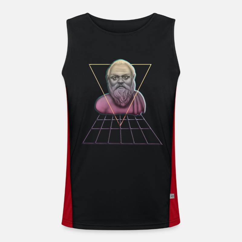 Socrates Philosopher Student Gift - Men's Functional Contrast Tank Top  - black/red