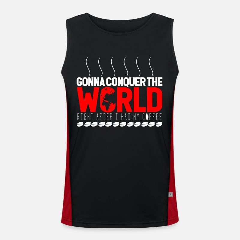 Gonna conquer the World - Red Version Men's Functional Contrast Tank Top 