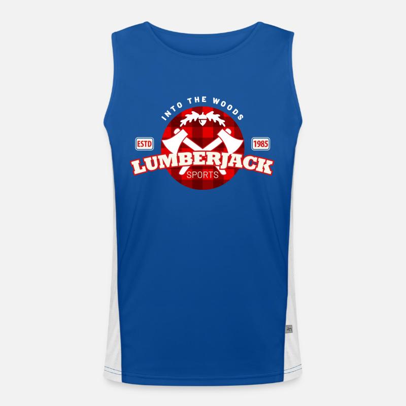 lumberjack check pattern Men's Functional Contrast Tank Top 