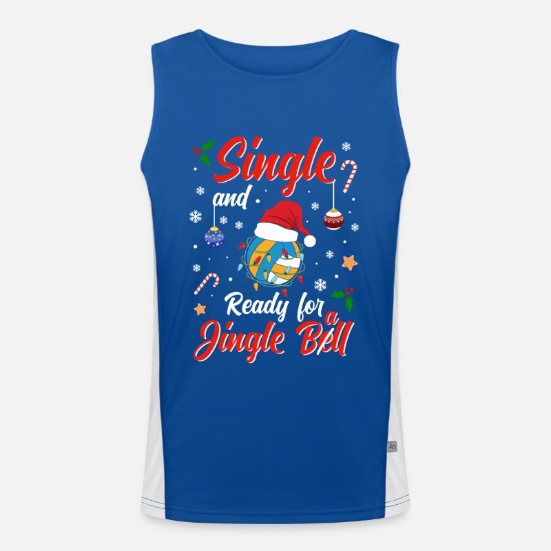 Volleyball Costume Single and ready for Jingle Funktionelles Kontrast-Tank Top für Männer 