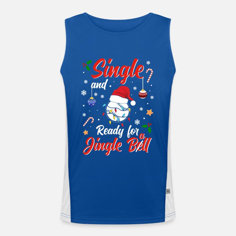 Funny Baseball Costume Single and ready for Jingle Funktionelles Kontrast-Tank Top für Männer 
