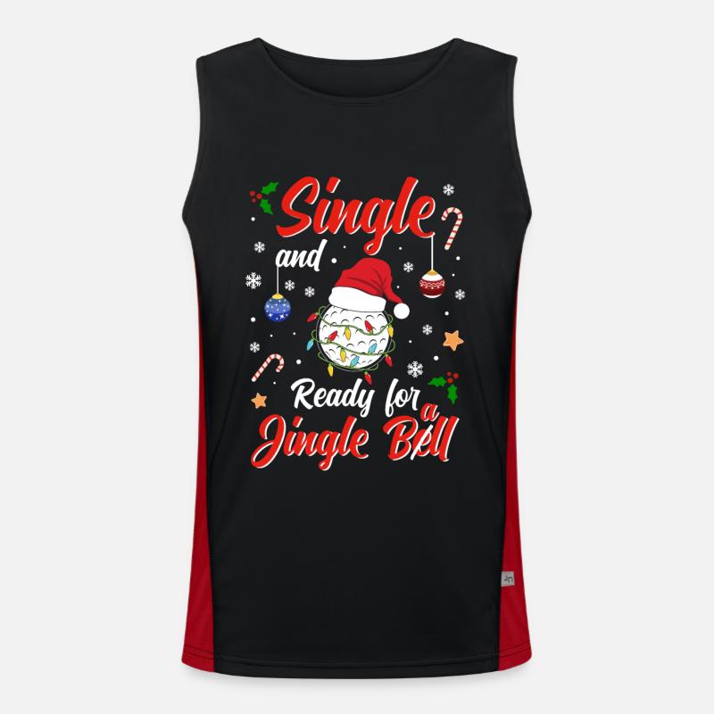 Fun Golf ball Costume Single and ready for Jingle Funktionelles Kontrast-Tank Top für Männer 