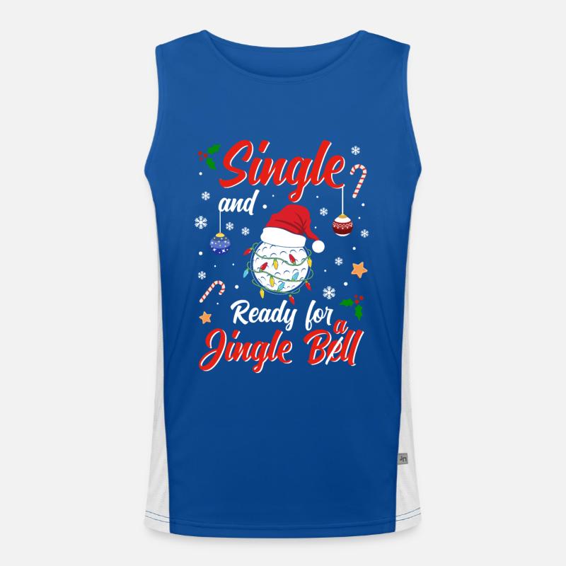 Fun Golf ball Costume Single and ready for Jingle Funktionelles Kontrast-Tank Top für Männer 