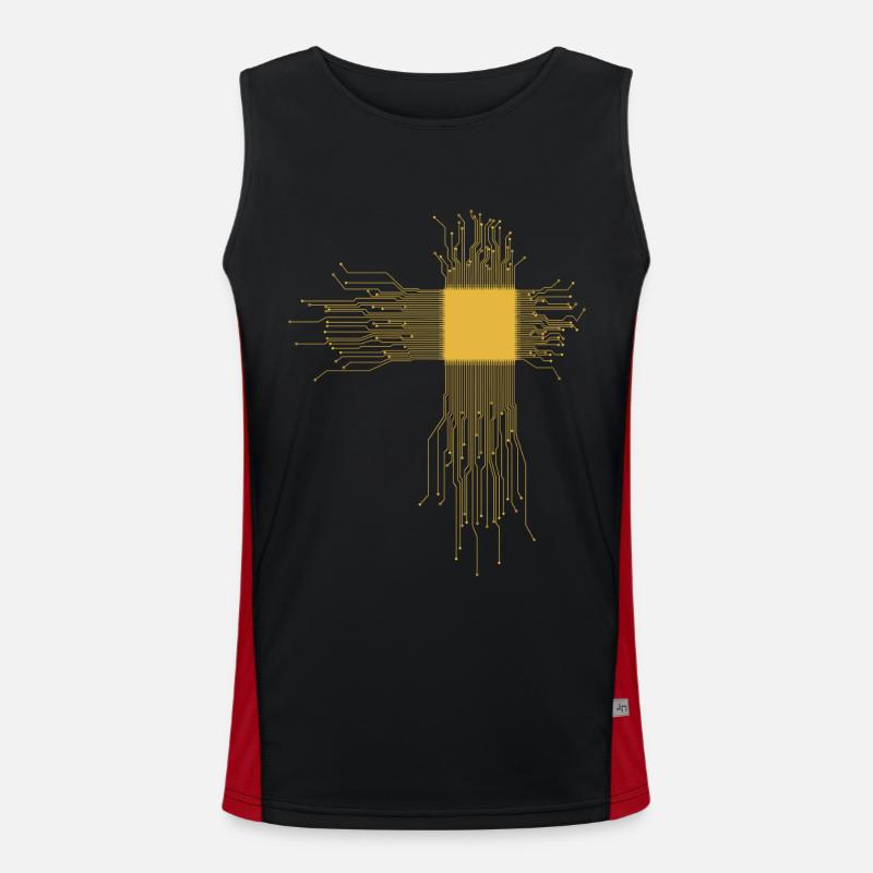 CPU Heart Processor - Men's Functional Contrast Tank Top  - black/red