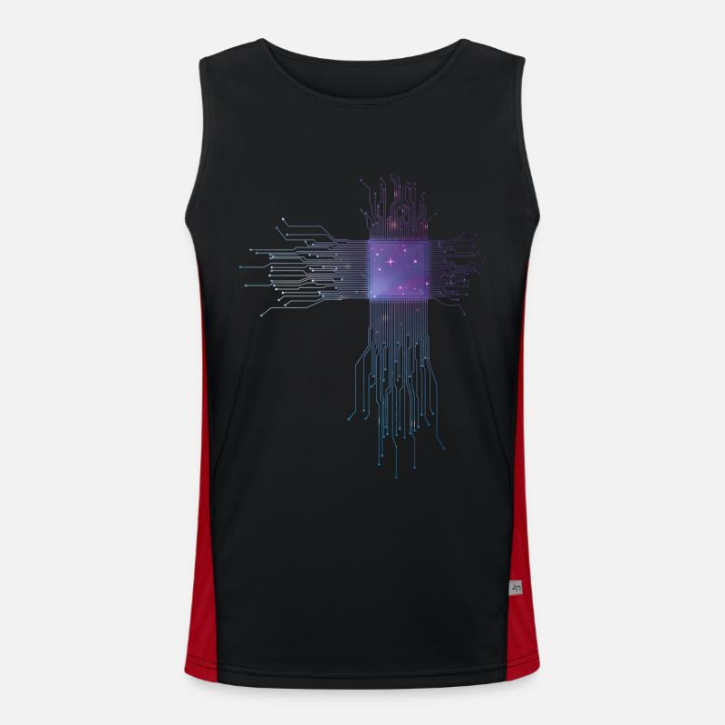 CPU Processor Computer Scientist Electrician Men's Functional Contrast Tank Top 