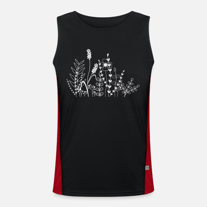 Flower meadow Men's Functional Contrast Tank Top 
