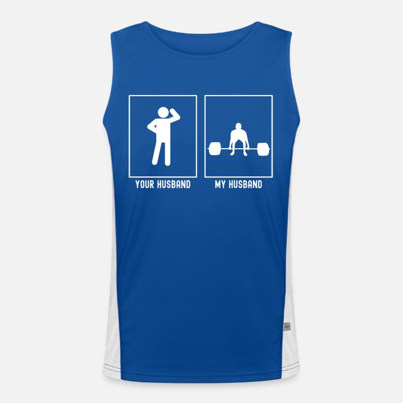 Ihr Ehemann - Mein Ehemann - Fitness Vorbereitende Funktionelles Kontrast-Tank Top für Männer 