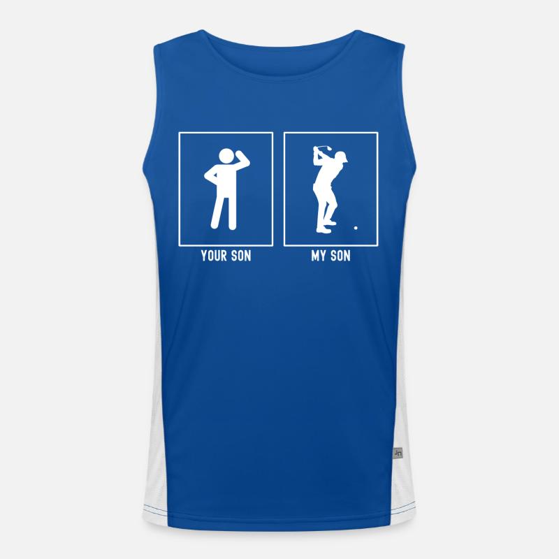 Your Son - My Son - Golf Swinging Men's Functional Contrast Tank Top 