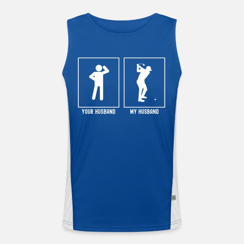 Ihr Ehemann - Mein Ehemann - Golfschwingen Funktionelles Kontrast-Tank Top für Männer 