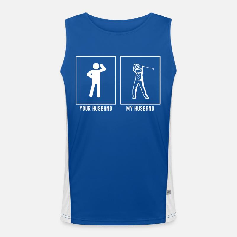 Ihr Ehemann - Mein Ehemann - Golfschwung Funktionelles Kontrast-Tank Top für Männer 