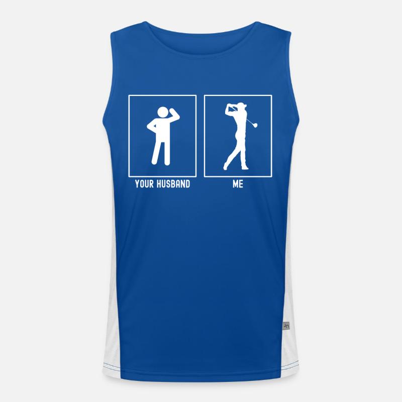 Ihr Ehemann - Ich - Golfschwung Funktionelles Kontrast-Tank Top für Männer 
