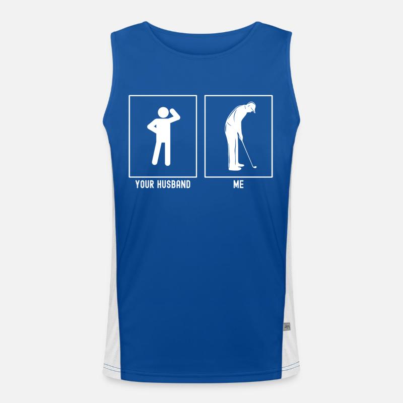 Her Husband - Me - Golf Destinations Men's Functional Contrast Tank Top 