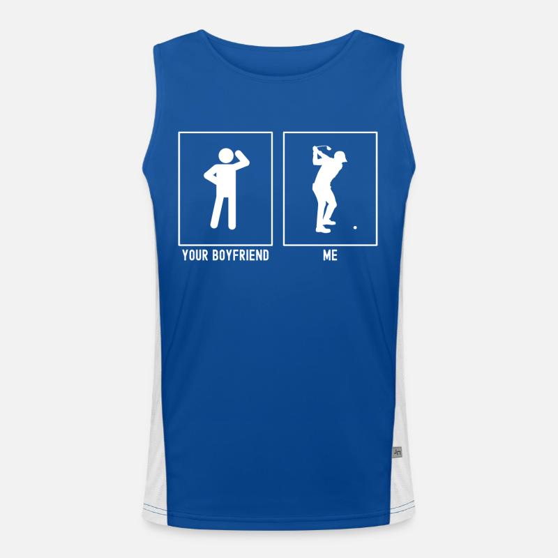 Ihr Freund - Ich - Golf vor dem Schlag Funktionelles Kontrast-Tank Top für Männer 