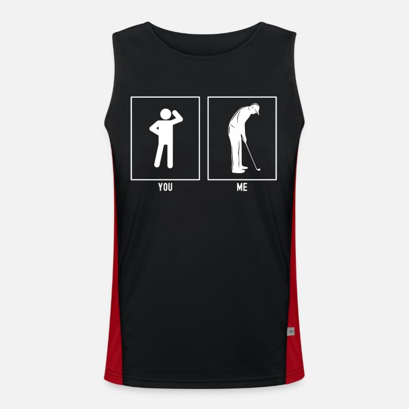 Sie - Ich - Golfspieler in Pose Funktionelles Kontrast-Tank Top für Männer 