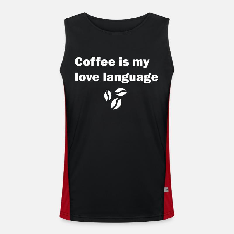 coffee is my love language Funktionelles Kontrast-Tank Top für Männer 