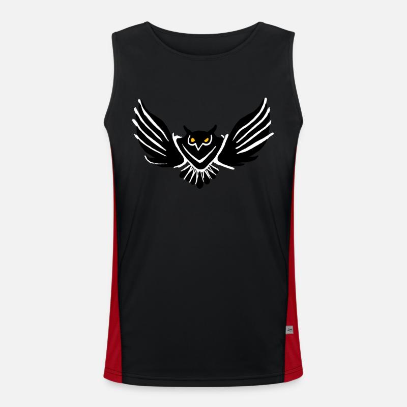 eule Funktionelles Kontrast-Tank Top für Männer 