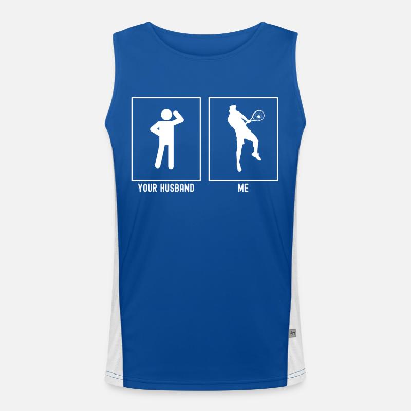 Ihr Ehemann - Ich - Tennis Schlag Funktionelles Kontrast-Tank Top für Männer 