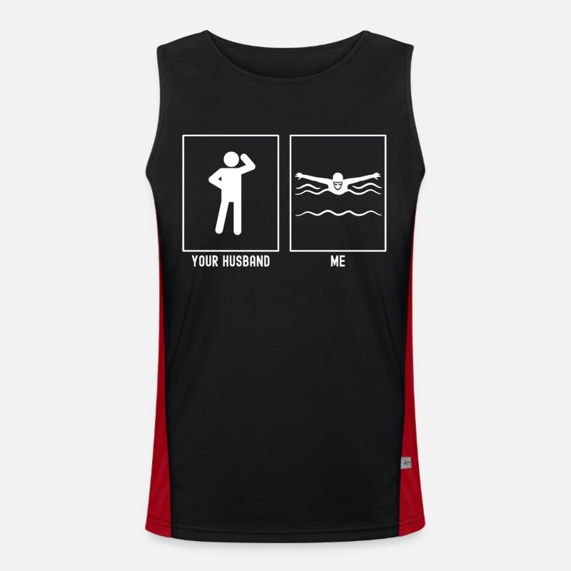 Ihr Ehemann - Ich - Schwimmen Vector Funktionelles Kontrast-Tank Top für Männer 