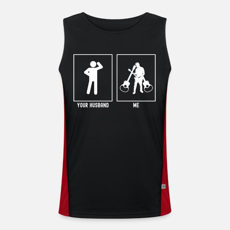 Ihr Ehemann - Ich - Mehrfache Gitarre Funktionelles Kontrast-Tank Top für Männer 