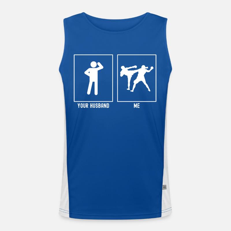 Her Husband - Me - Kickboxing Men's Functional Contrast Tank Top 