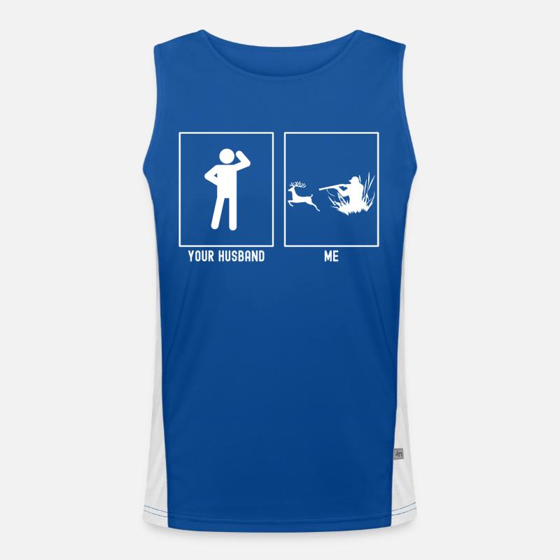 Son mari - moi - chassant caché dans l’herbe Débardeur respirant contrasté Homme 