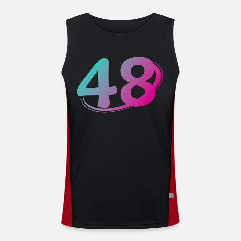 Number 48 multicolor Men's Functional Contrast Tank Top 