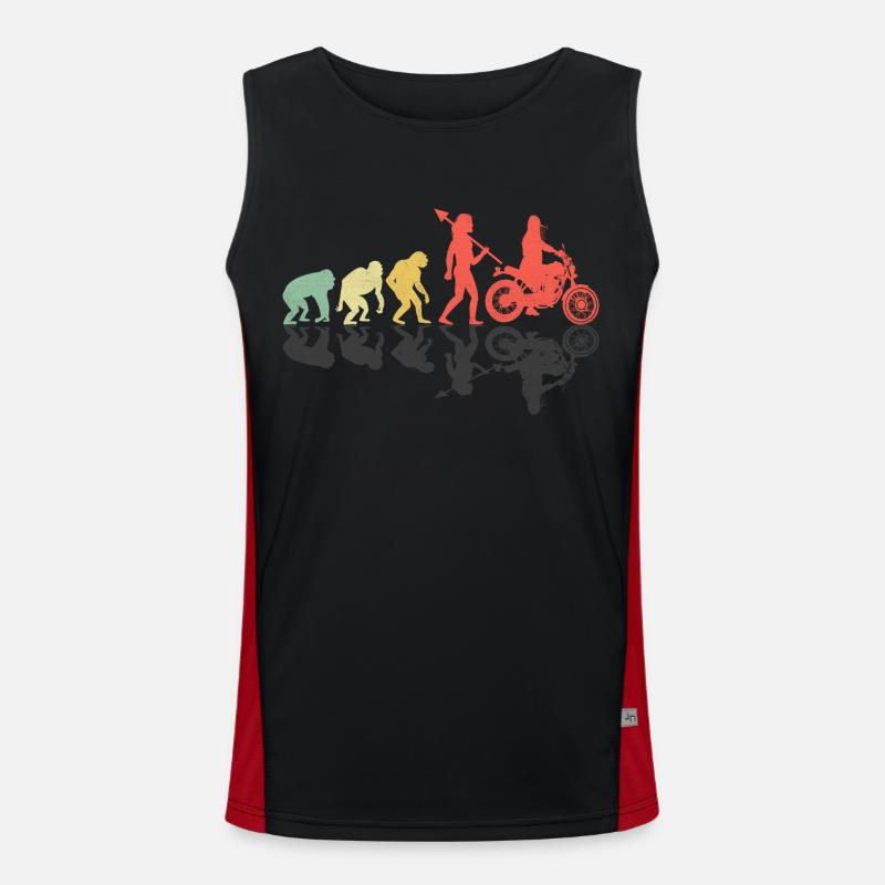 Retro Evolution Motorrad Biker Mutter Motorradfahrer Funktionelles Kontrast-Tank Top für Männer 