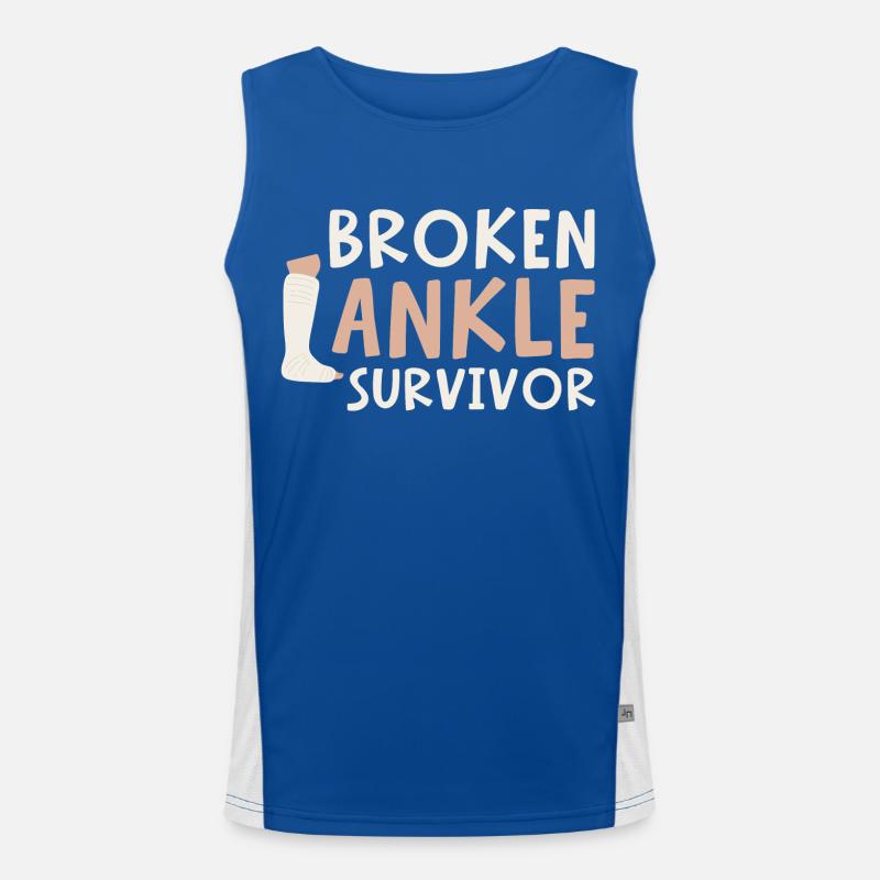 Broken Ankle Survivor Funktionelles Kontrast-Tank Top für Männer 